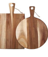Load image into Gallery viewer, Personalized acacia wood cutting board with handle / charcuterie boards