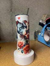 Load image into Gallery viewer, Pit Bulls and Roses 20oz Stainless Steel tumbler