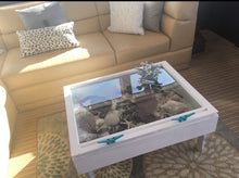 Load image into Gallery viewer, White Wood Window Shadowbox Coffee Table