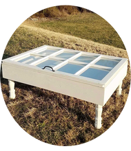Load image into Gallery viewer, White Wood Window Shadowbox Coffee Table