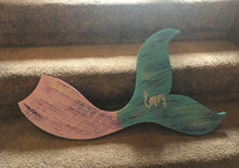 Load image into Gallery viewer, Engraved mermaid tail wood signs - custom - Knot In Your House