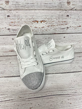 Load image into Gallery viewer, Personalized Wedding Shoes White Canvas Shoes - Knot In Your House
