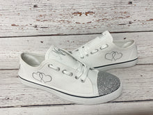 Load image into Gallery viewer, Personalized Wedding Shoes White Canvas Shoes - Knot In Your House