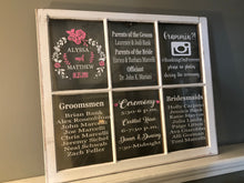 Load image into Gallery viewer, Wedding Program Window 6 Pane - Knot In Your House