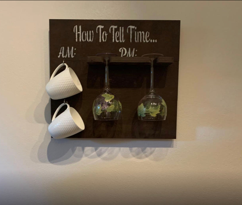 How To Tell Time Am Pm Wine Coffee Mug Sign