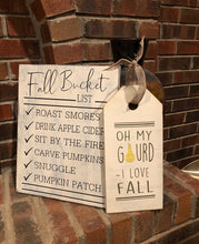 Load image into Gallery viewer, Rustic Fall Bucket List Sign - Knot In Your House
