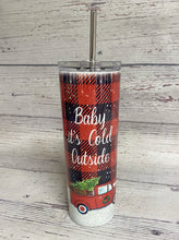Load image into Gallery viewer, Baby It's Cold Outside Buffalo Plaid Tumbler - Knot In Your House