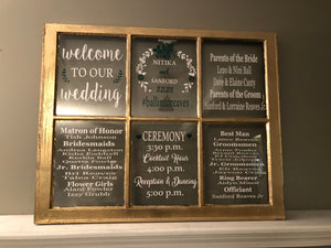 Wedding Program Window 6 Pane - Knot In Your House