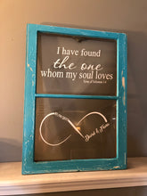 Load image into Gallery viewer, Rustic 2 Pane Wood Window I Have Found The One - Knot In Your House