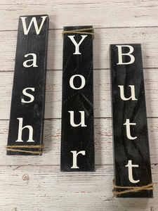 Wash Brush Flush Bathroom Signs - Knot In Your House