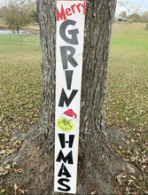 Load image into Gallery viewer, 5 Foot Tall Reversible Merry Christmas Give Thanks Front Porch Sign - Customizable - Knot In Your House