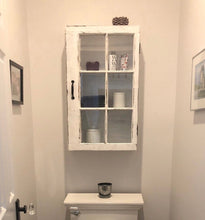 Load image into Gallery viewer, Rustic medicine cabinet - Unique medicine cabinet - 6 pane window cabinet- shabby wall cabinet- rustic curio cabinet- shadow box window cabinet - old windows - Knot In Your House