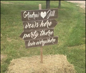 Wedding Arrow Directional Signs - Knot In Your House