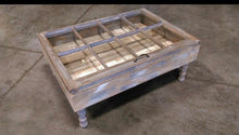 Load image into Gallery viewer, beach house furniture - 8 pane wooden window table - beach house coffee table - rustic coffee table - wooden window coffee table - Knot In Your House