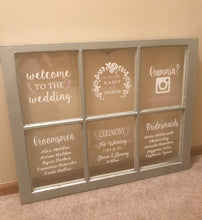 Load image into Gallery viewer, Wedding Program Window 6 Pane - Knot In Your House