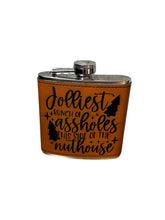 Load image into Gallery viewer, 6oz custom leather flasks
