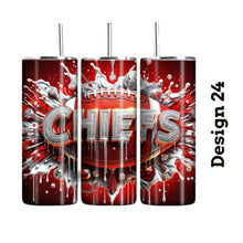 Load image into Gallery viewer, Chiefs football tumblers 20oz stainless steel
