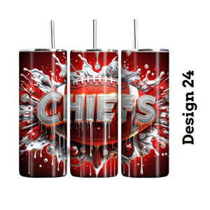 Chiefs football tumblers 20oz stainless steel