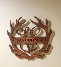 Load image into Gallery viewer, Antler Last Name Sign Monogram
