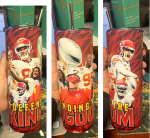 Chiefs football tumblers 20oz stainless steel