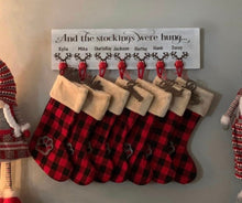 Load image into Gallery viewer, Grinch Stocking Holder Sign And the stockings were hung grinch hand can be personalized - Knot In Your House
