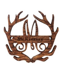 Load image into Gallery viewer, Antler Last Name Sign Monogram
