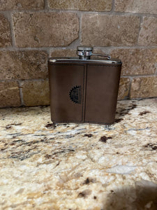 6oz custom leather flasks