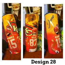 Load image into Gallery viewer, Chiefs football tumblers 20oz stainless steel
