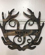 Load image into Gallery viewer, Antler Last Name Sign Monogram
