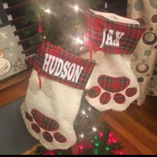 Load image into Gallery viewer, Dog Paw Stocking Cat Paw Stocking Personalized
