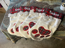 Load image into Gallery viewer, Dog Paw Stocking Cat Paw Stocking Personalized
