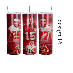 Chiefs football tumblers 20oz stainless steel - Knot In Your House