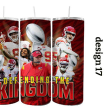 Load image into Gallery viewer, Chiefs football tumblers 20oz stainless steel - Knot In Your House
