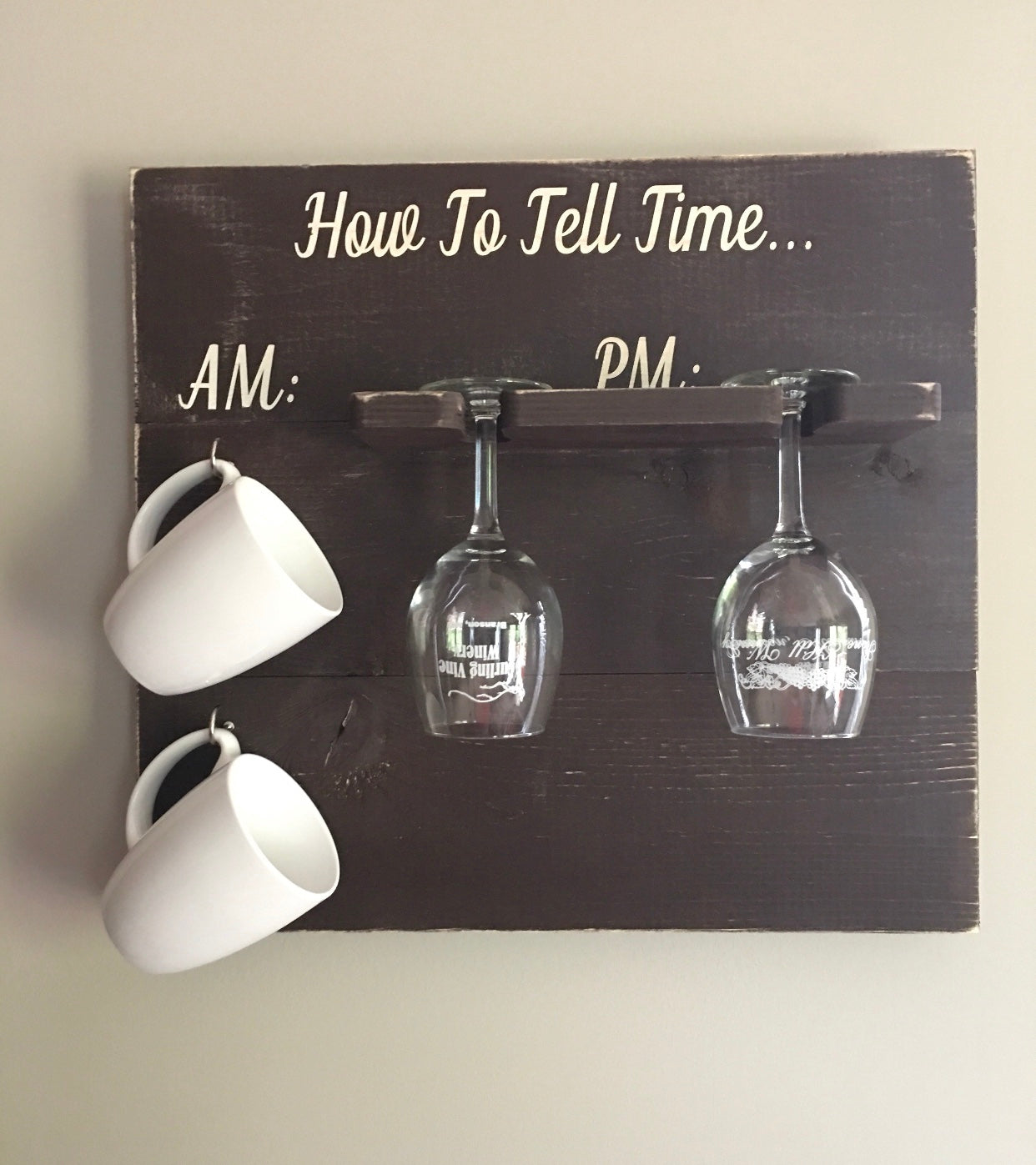 How To Tell Time Am Pm Wine Coffee Mug Sign