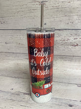 Load image into Gallery viewer, Baby It&#39;s Cold Outside Buffalo Plaid Tumbler - Knot In Your House
