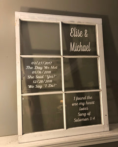 Bridal Shower Gift Wedding Window Frame - Knot In Your House