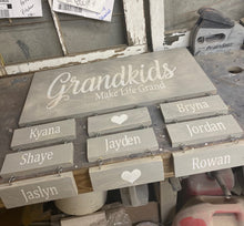 Load image into Gallery viewer, Grandkids Make Life Grand Personalized Wooden Sign - Knot In Your House
