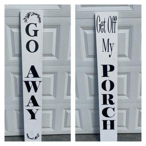5 Foot Tall Reversible Merry Christmas Give Thanks Front Porch Sign - Customizable - Knot In Your House