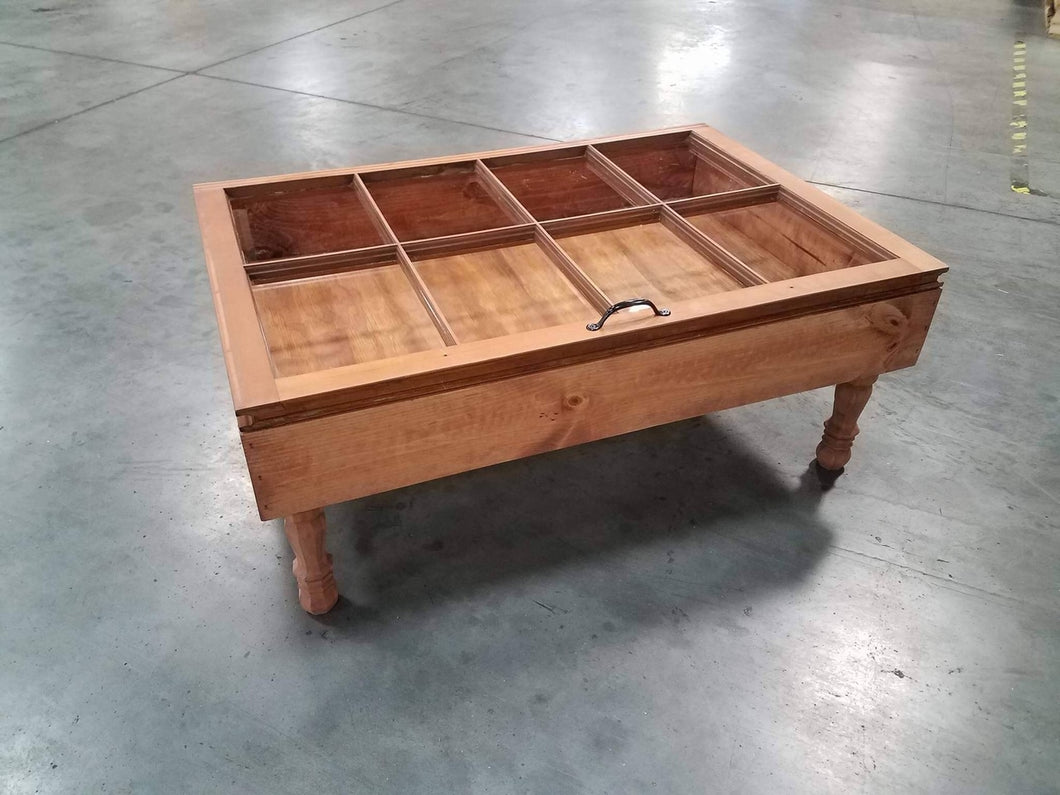 Rustic Shadow Box Coffee Table Farmhouse Coffee Table Military Display Storage - Knot In Your House