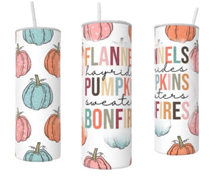 Halloween Fall Skinny Tumbler Cups - Knot In Your House