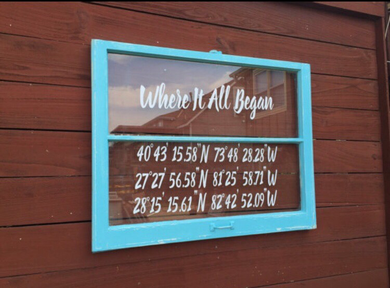 coordinates sign - coordinates window - rustic wedding sign - unique wedding decor - unique wedding gift - bridal shower gift - rustic wood window - 2 pane window with quote - where it all began sign - Knot In Your House