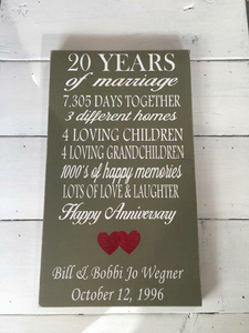 20 Year Anniversary Wooden Sign - Knot In Your House