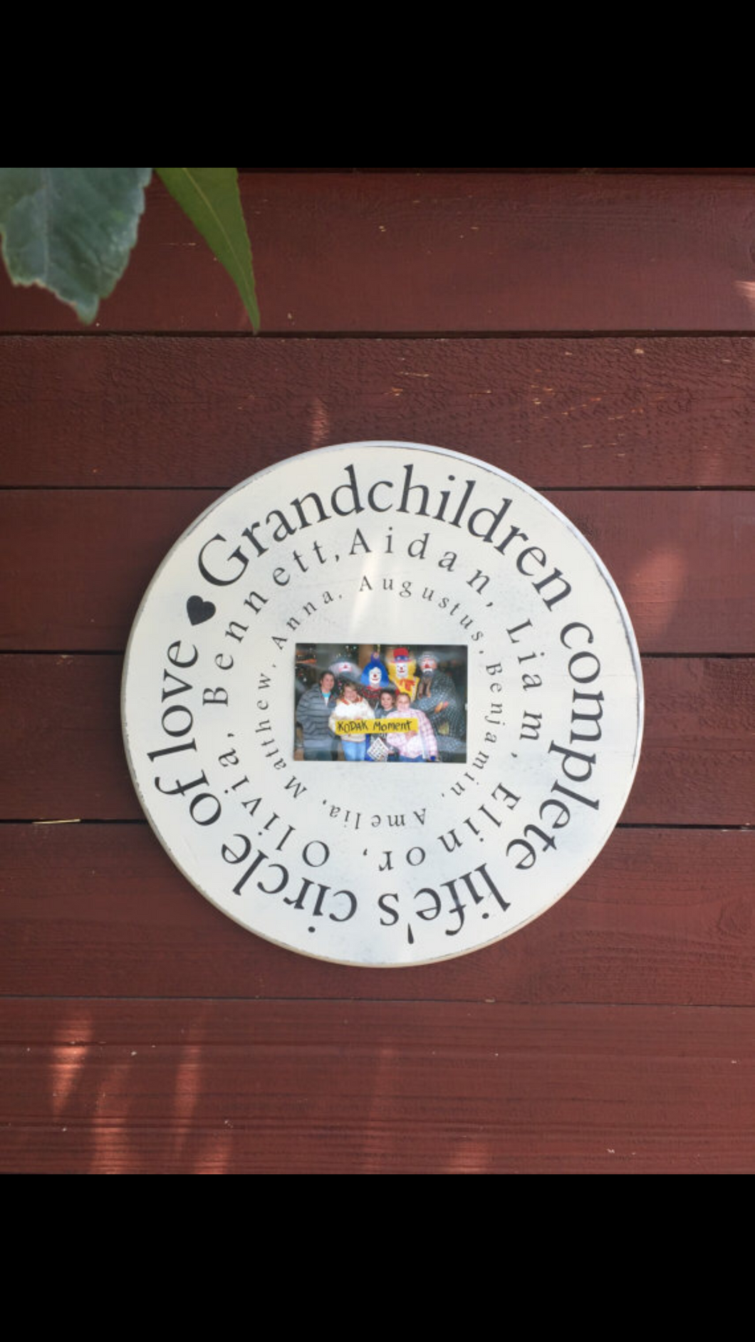 Grandchildren sign - circular wood sign - grandparents day gift - Knot In Your House