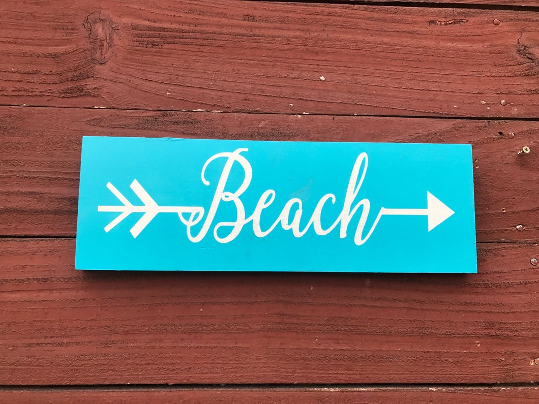 Beach Arrow Wooden Sign - Knot In Your House