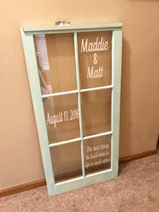 6 Pane Wedding Window Picture Frame - Knot In Your House