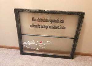Memorial picture frame - Memorial window - Loss loved one window - Rustic window - Memorial gift -  Rustic window frame - Knot In Your House
