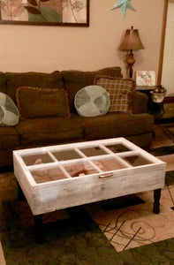 Rustic Shadow Box Coffee Table farmhouse coffee table military display table storage coffee table 8 pane wood window table - Knot In Your House