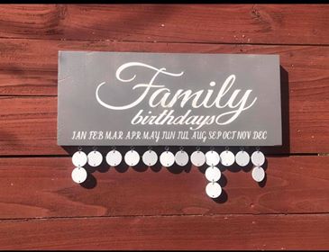 family birthdays sign - important dates sign - family celebrations sign - gift for mom - gift for her - birthday tracker sign - Knot In Your House