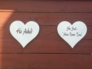 Gifts for newlyweds - Weddings signs - Wedding gifts - Rustic wedding signs - Wooden heart signs - Engagement photo props - Knot In Your House