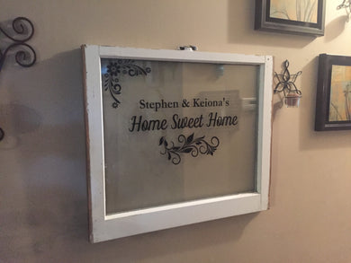 Welcome Sign Home Sweet Home Sign Welcome Window Single pane window Sash with quotes - Knot In Your House